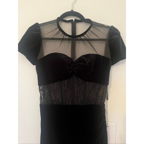 Mac Duggal 20742 Sheer Neck Tulip Hem Evening Dress NEW NWT - Picture 5 of 8